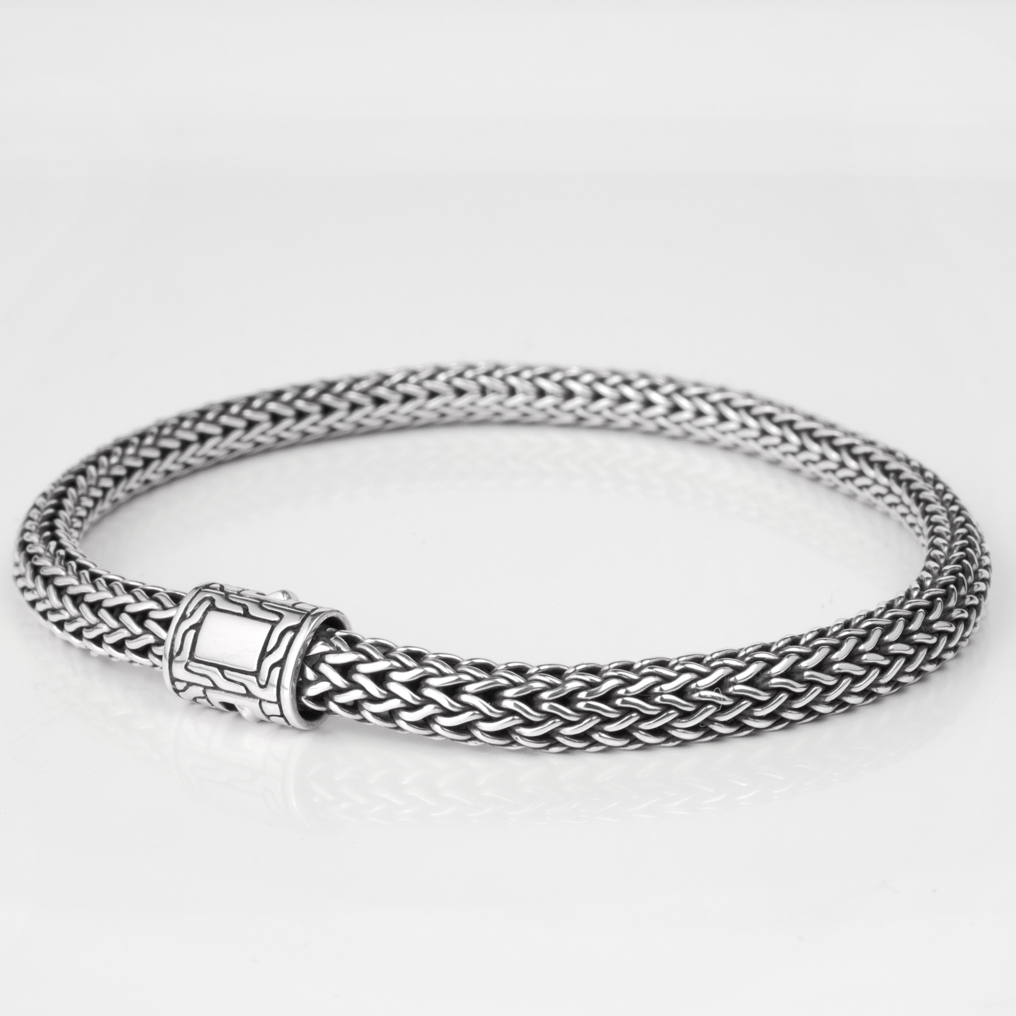 John Hardy BB900477XM / 1486000 5mm Sterling SIlver 925 Women's Woven Bracelet